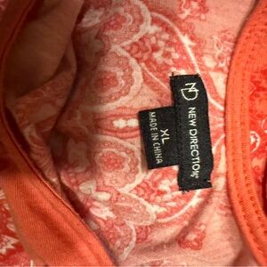 New Directions Coral and Pink Blouse